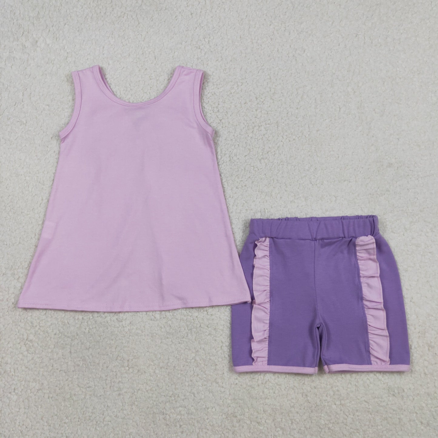 Sibling Baby Girls Sleeveless Back Bows Tunic Ruffle Shorts Clothes Sets