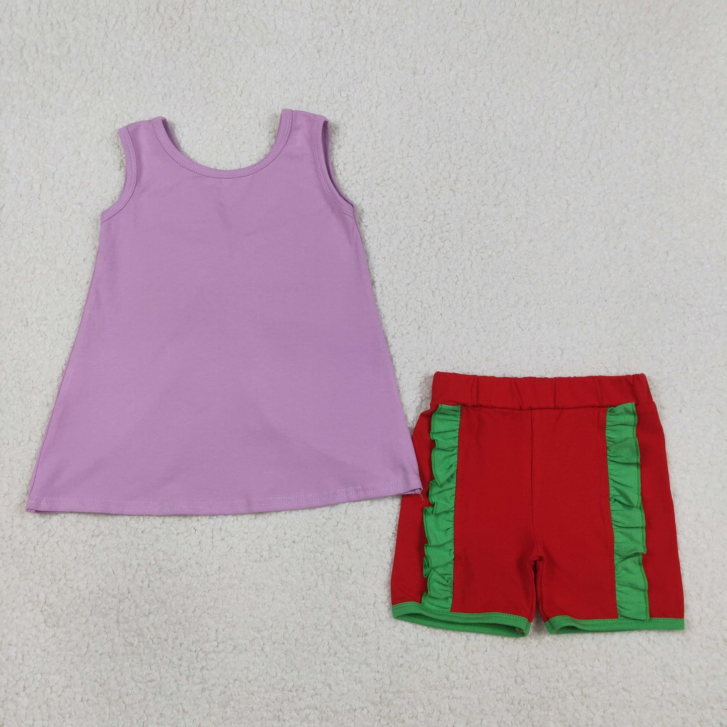 Sibling Baby Girls Sleeveless Back Bows Tunic Ruffle Shorts Clothes Sets