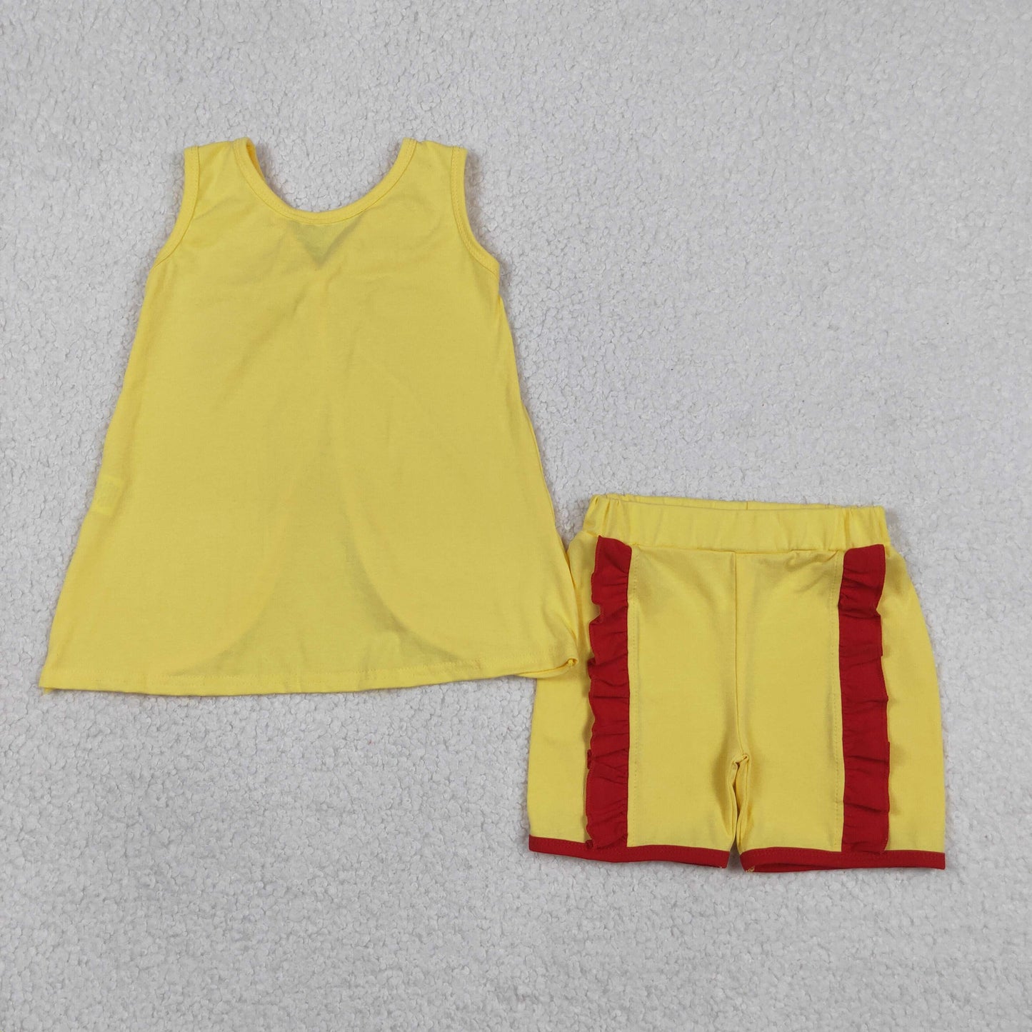 Sibling Baby Girls Sleeveless Back Bows Tunic Ruffle Shorts Clothes Sets