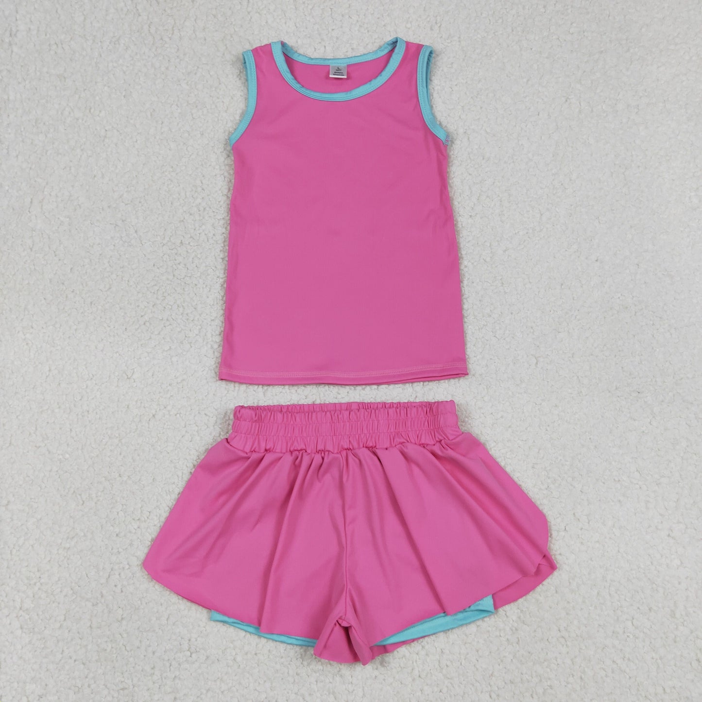 Sibling Baby Girls Sleeveless Vest Top Butterfly Short Yoga Active Clothes Sets