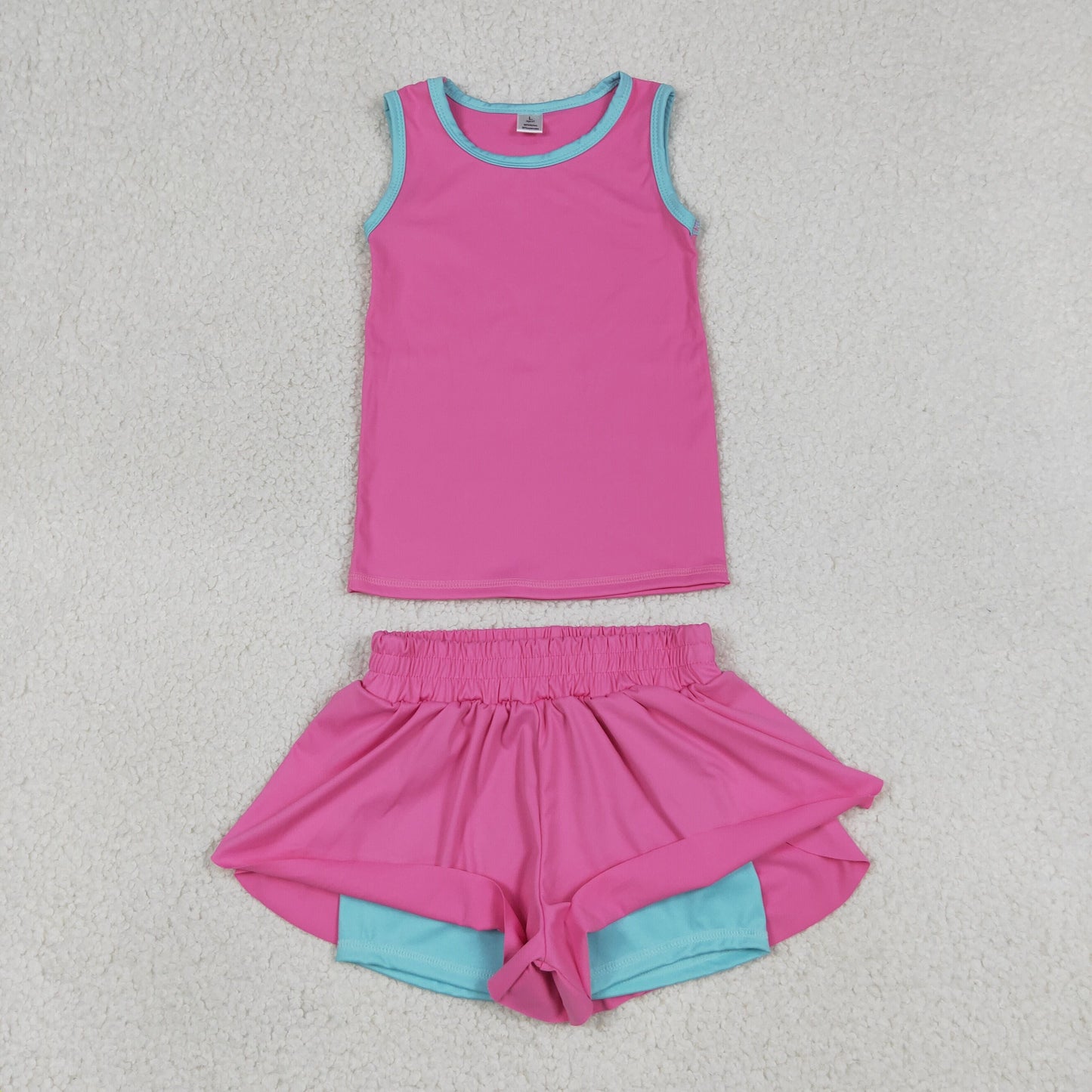 Sibling Baby Girls Sleeveless Vest Top Butterfly Short Yoga Active Clothes Sets