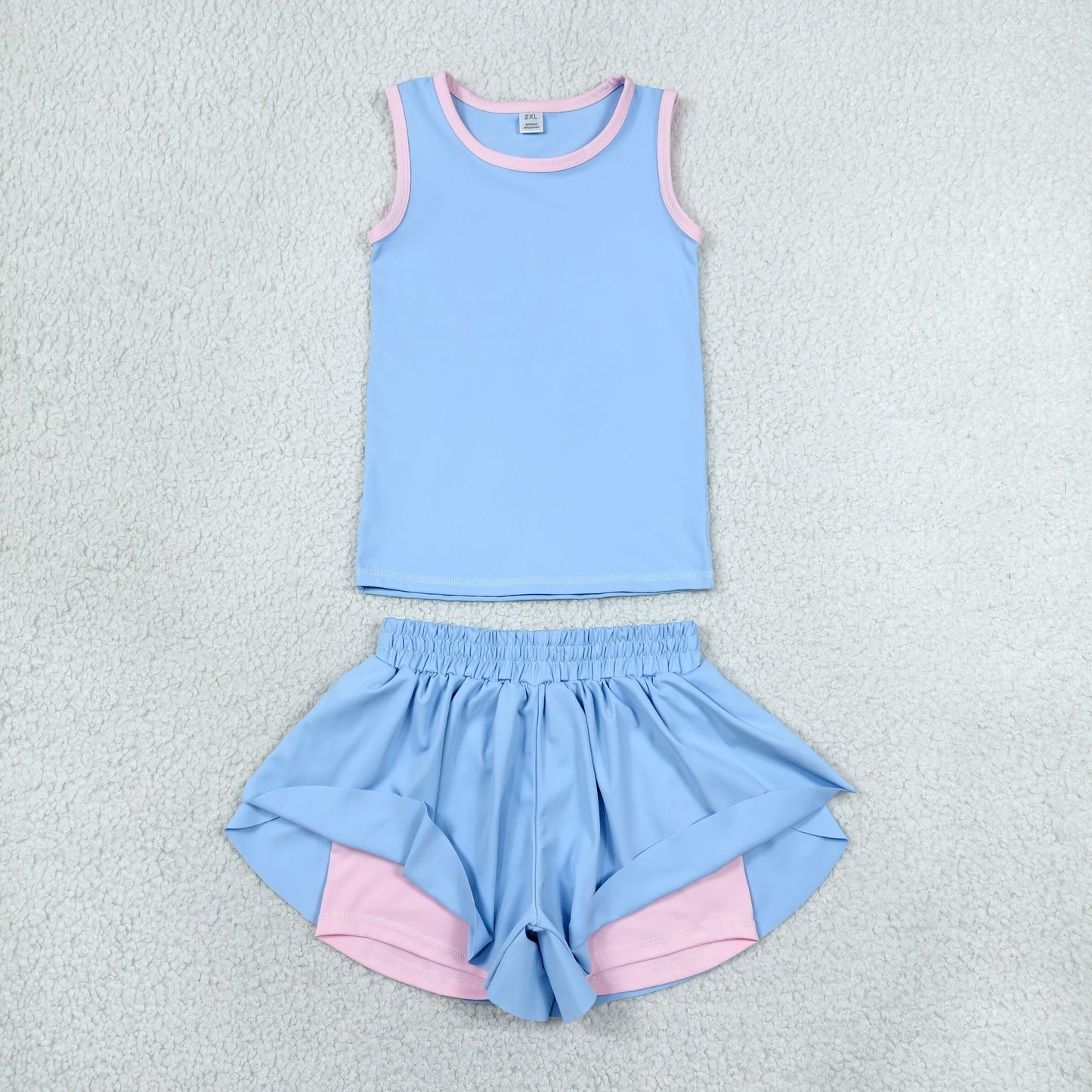 Sibling Baby Girls Sleeveless Vest Top Butterfly Short Yoga Active Clothes Sets