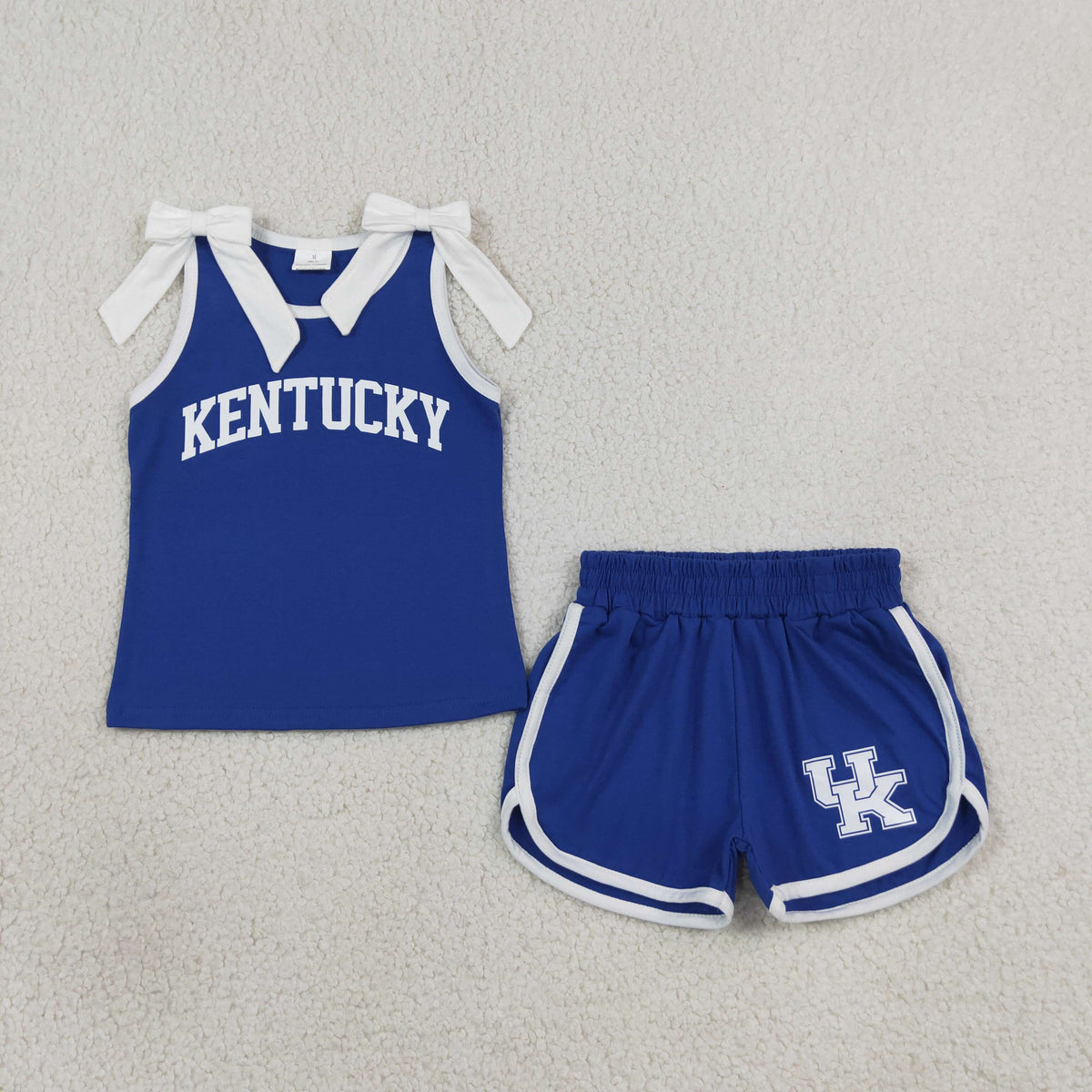 Sibling Baby Girls Bows Sleeveless Shirts Top Short Vinyl Team Clothes Sets
