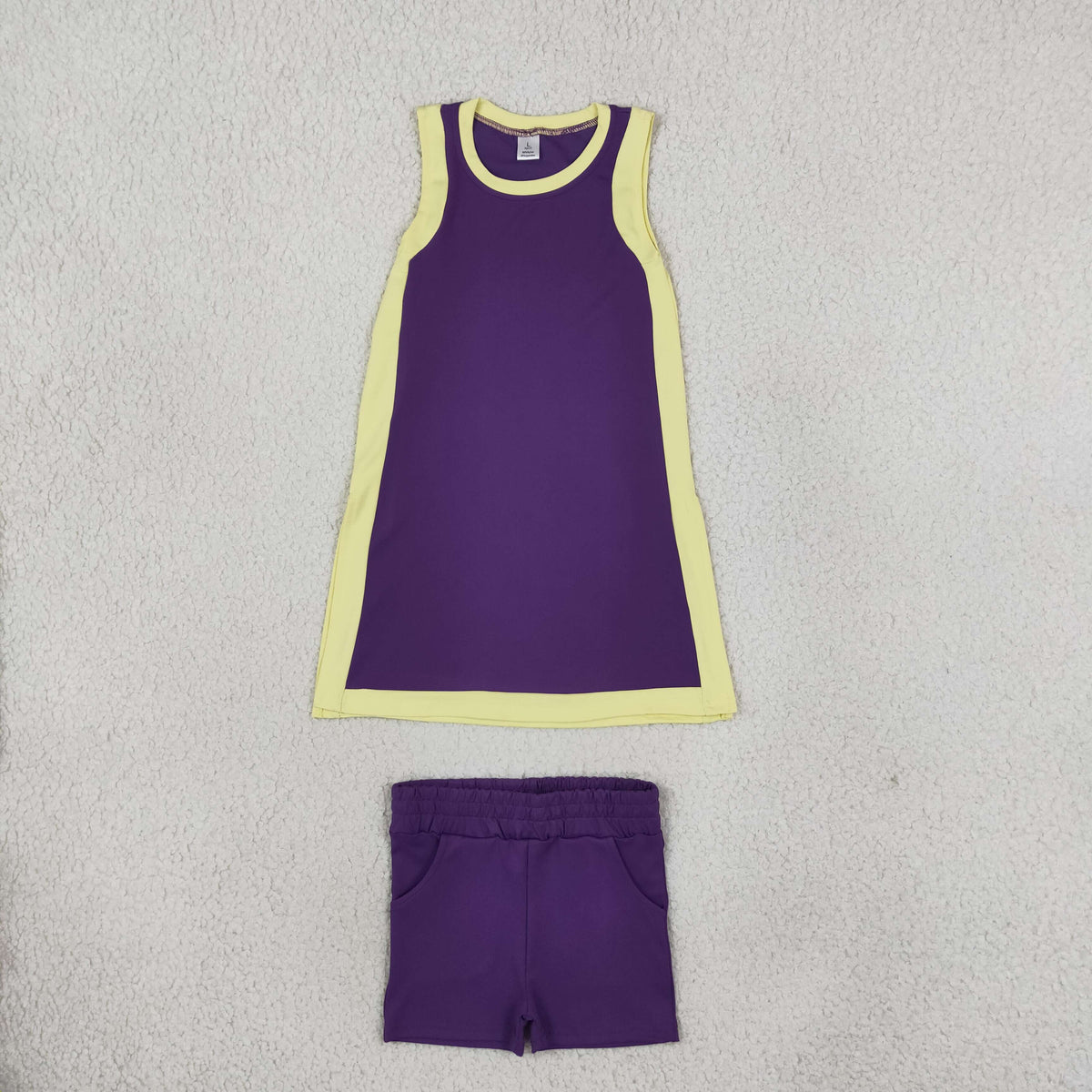 Sibling Baby Girls Sleeveless Split Dress Tunic Pockets Shorts Yoga Active Clothes Sets