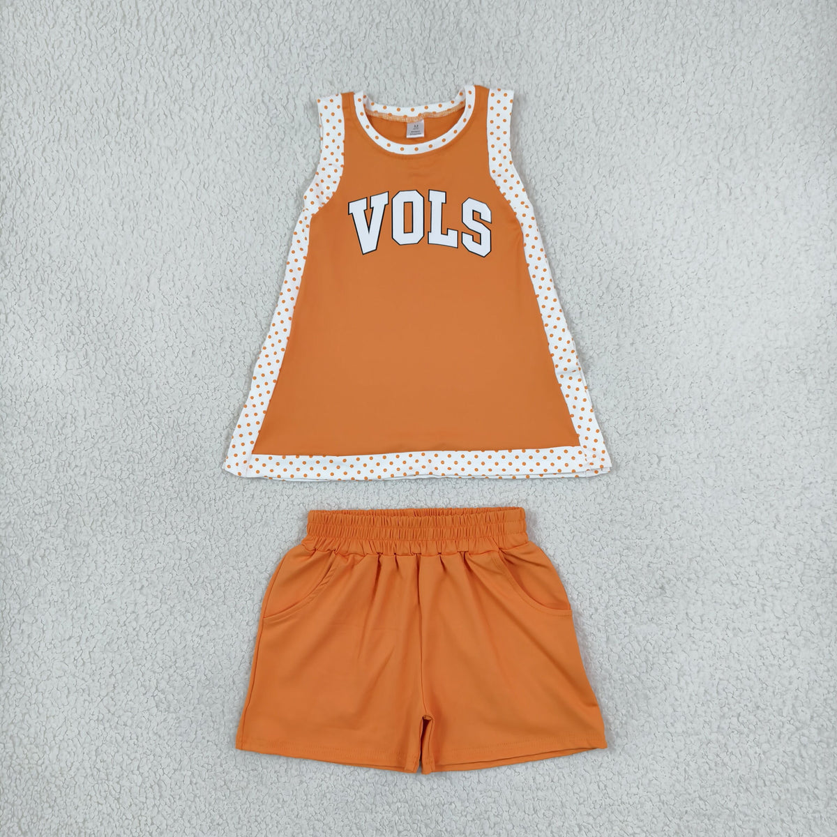 GSSO3852 Baby Girls Vinyl Vols Split Tunic Pockets Short Yoga Active Team Clothes Set