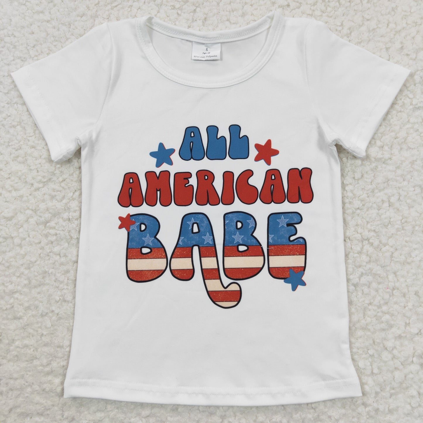 Sibling Baby Boys Girls Blue Red Stripe Stars 4th of July Tee Shirts Top