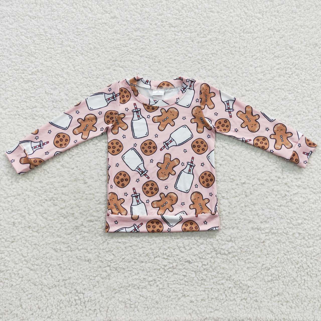 Sibling Baby Boys Girls Christmas Trees Gingerbread Milks Tee Shirts Top