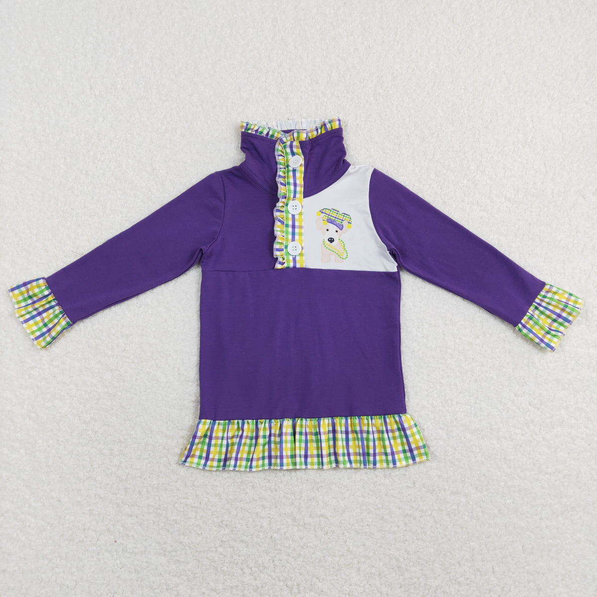 Sibling Baby Boys Girls Mardigras Button Zip Pullovers Shirts Top