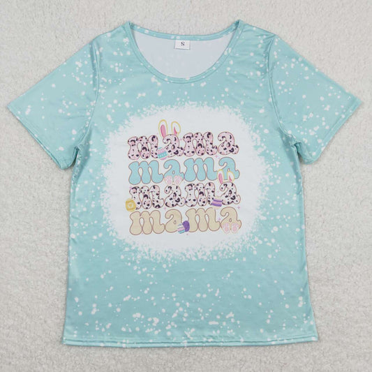 GT0449adult clothes mama bunny print adult women easter top