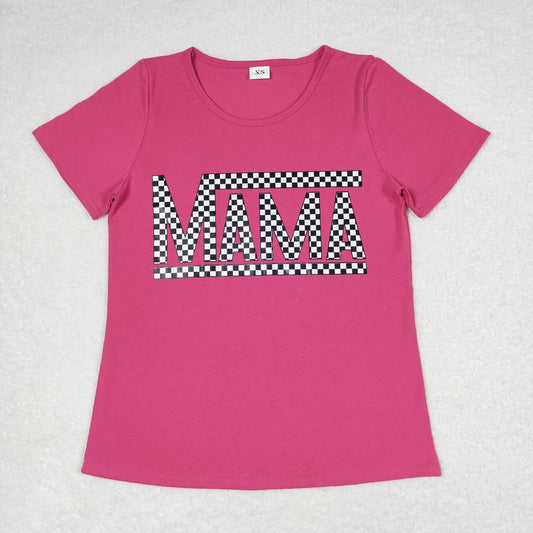 GT0574 adult clothes mama gingham adult women summer top