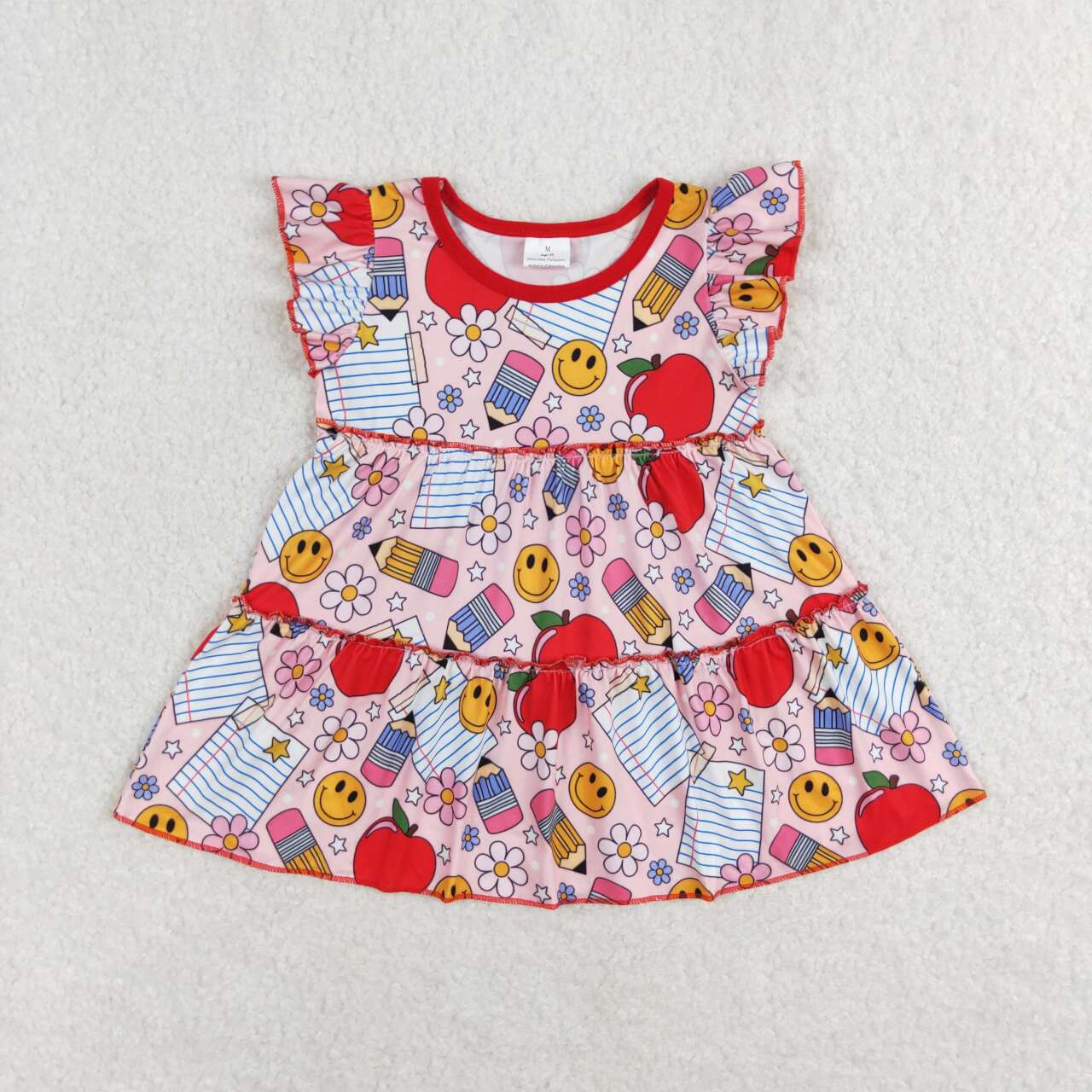Sibling Baby Girls Flowers Flutter Sleeve Patchwork T-shirts Top