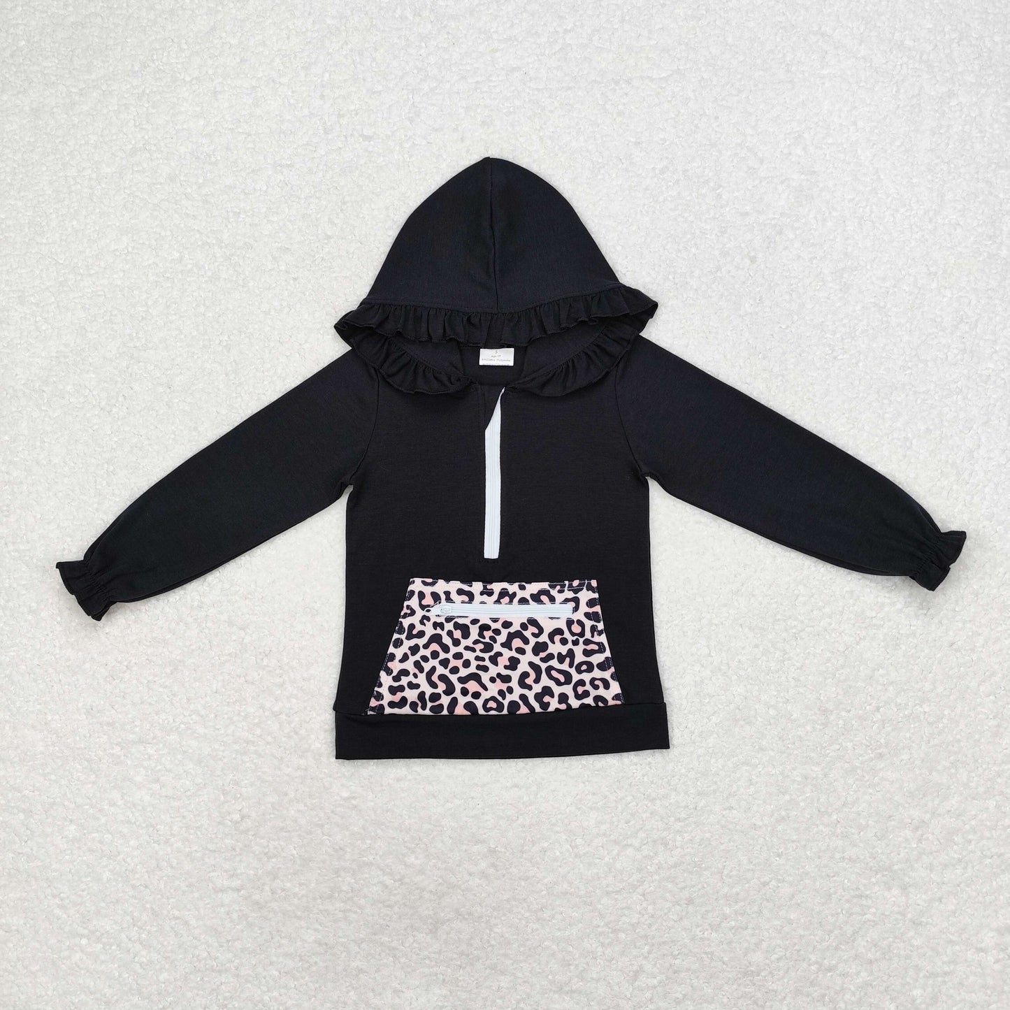 Sibling Baby Girls Ruffle Hooded Fall Pocket Pullovers Tops