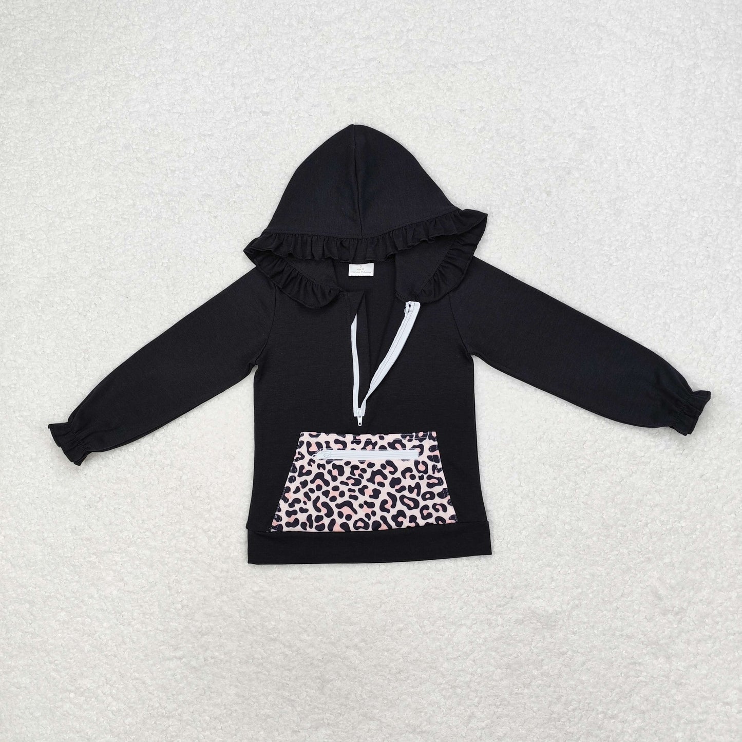 Sibling Baby Girls Ruffle Hooded Fall Pocket Pullovers Tops