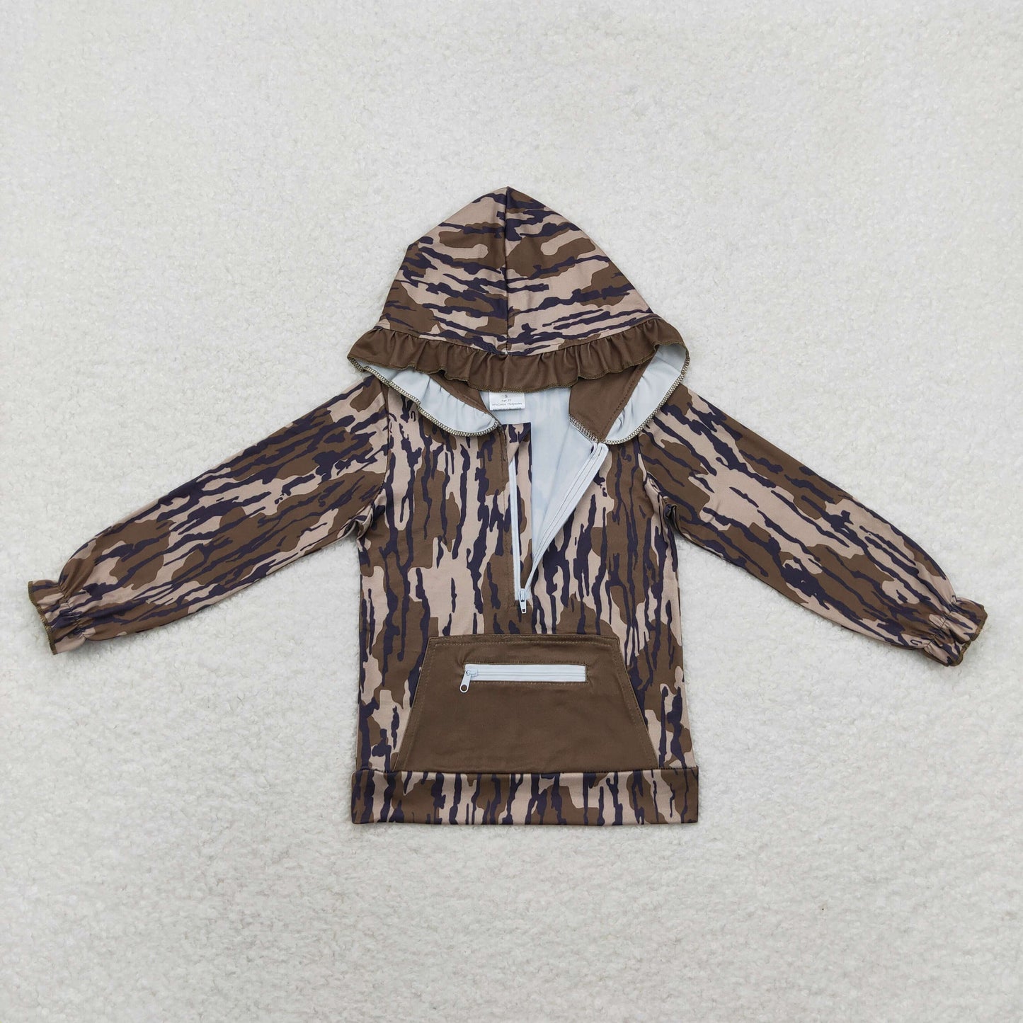 Sibling Baby Boys Girls Southern Camo Deer Hunting Pockets Zipper Hoodies Tops