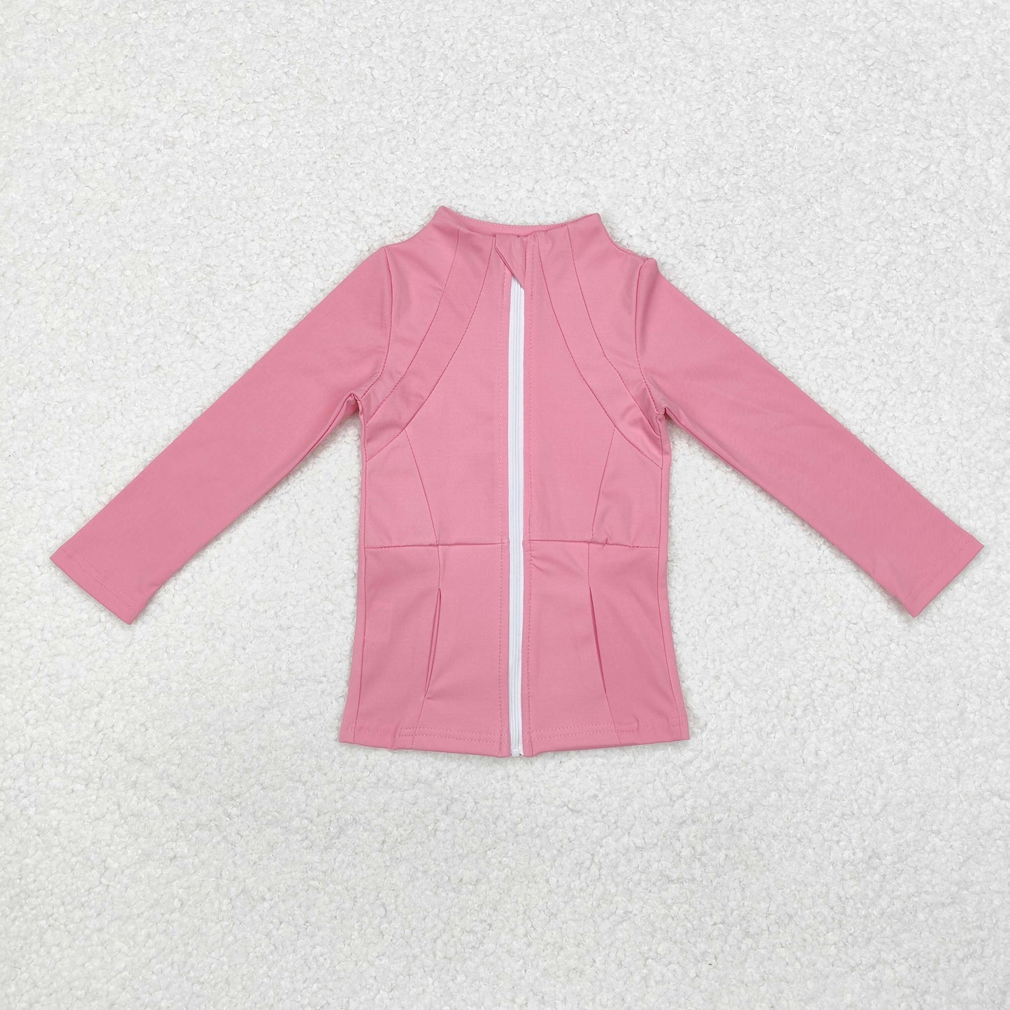 GT0680 Baby Girls Pink Long Sleeve Pockets Zipper Yoga Active Jackets Top