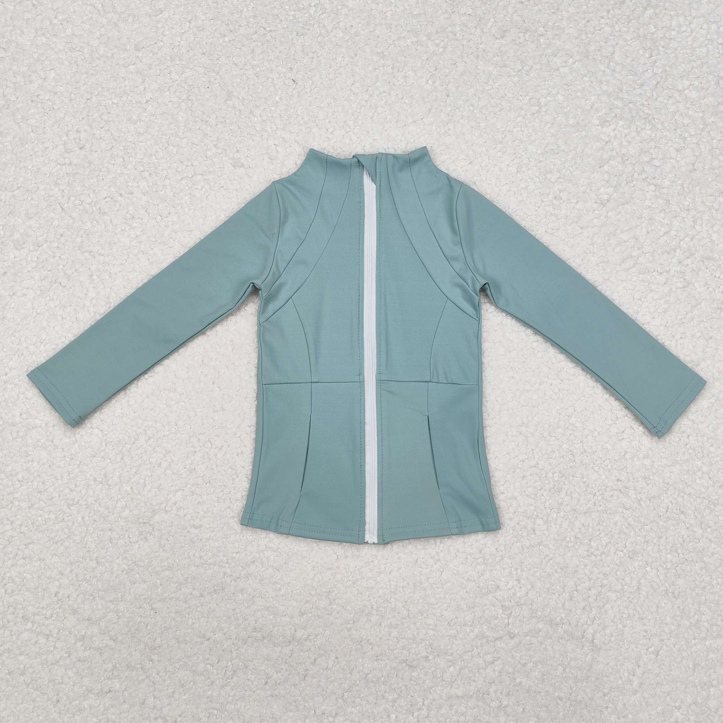GT0682 Baby Girls Aqua Long Sleeve Pockets Zipper Yoga Active Jackets Top