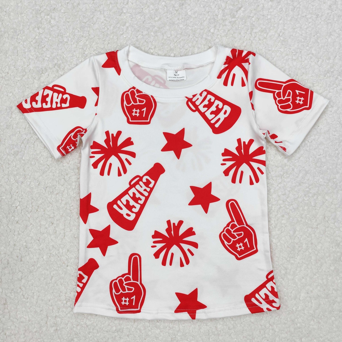 GT0940   toddler girl clothes cheer girls summer top shirt