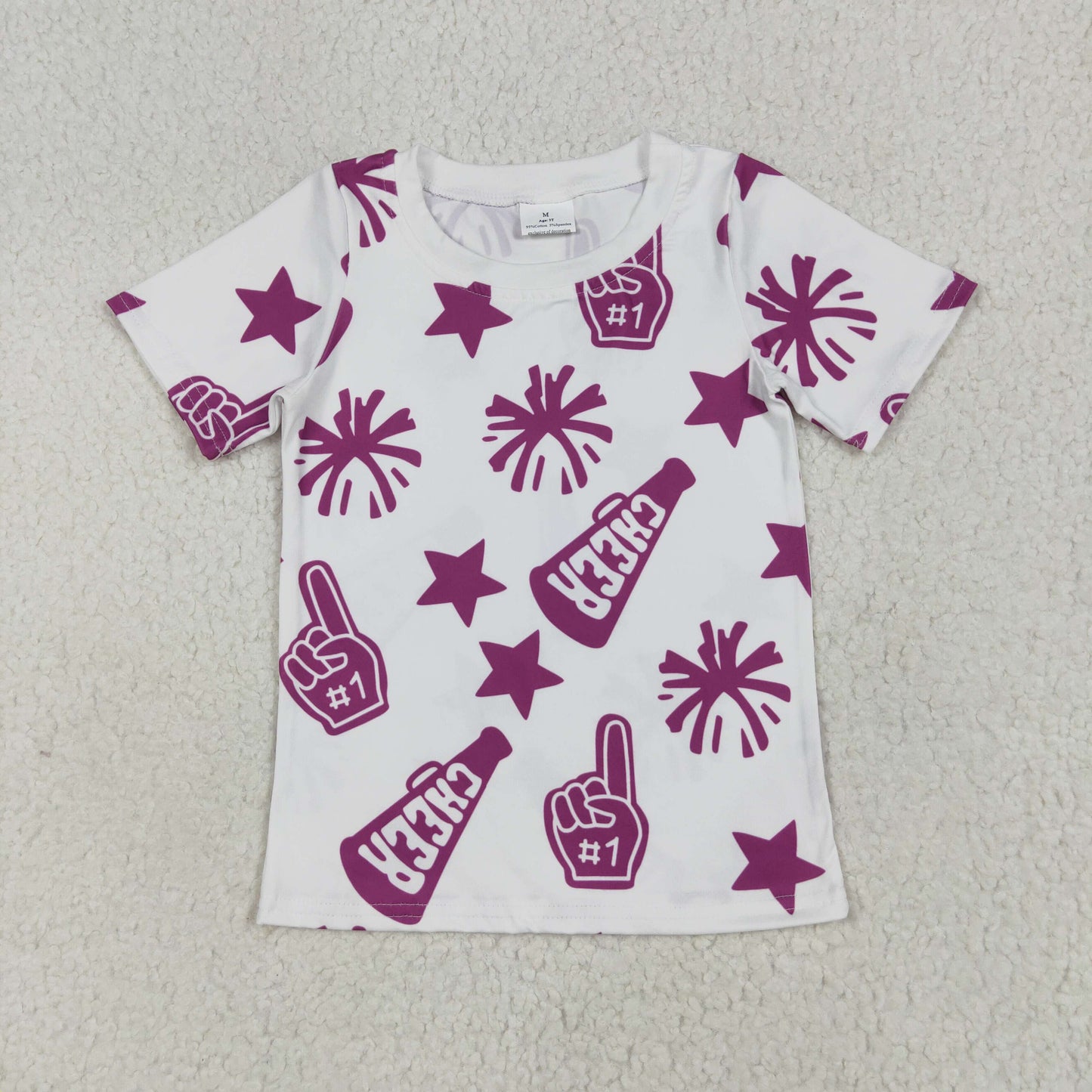 8 Colors Sibling Baby Girls Cheer Team Tee Shirts Tops