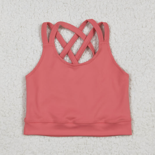 GT1004 Baby Girls Straps Peach Vests Shirts Top
