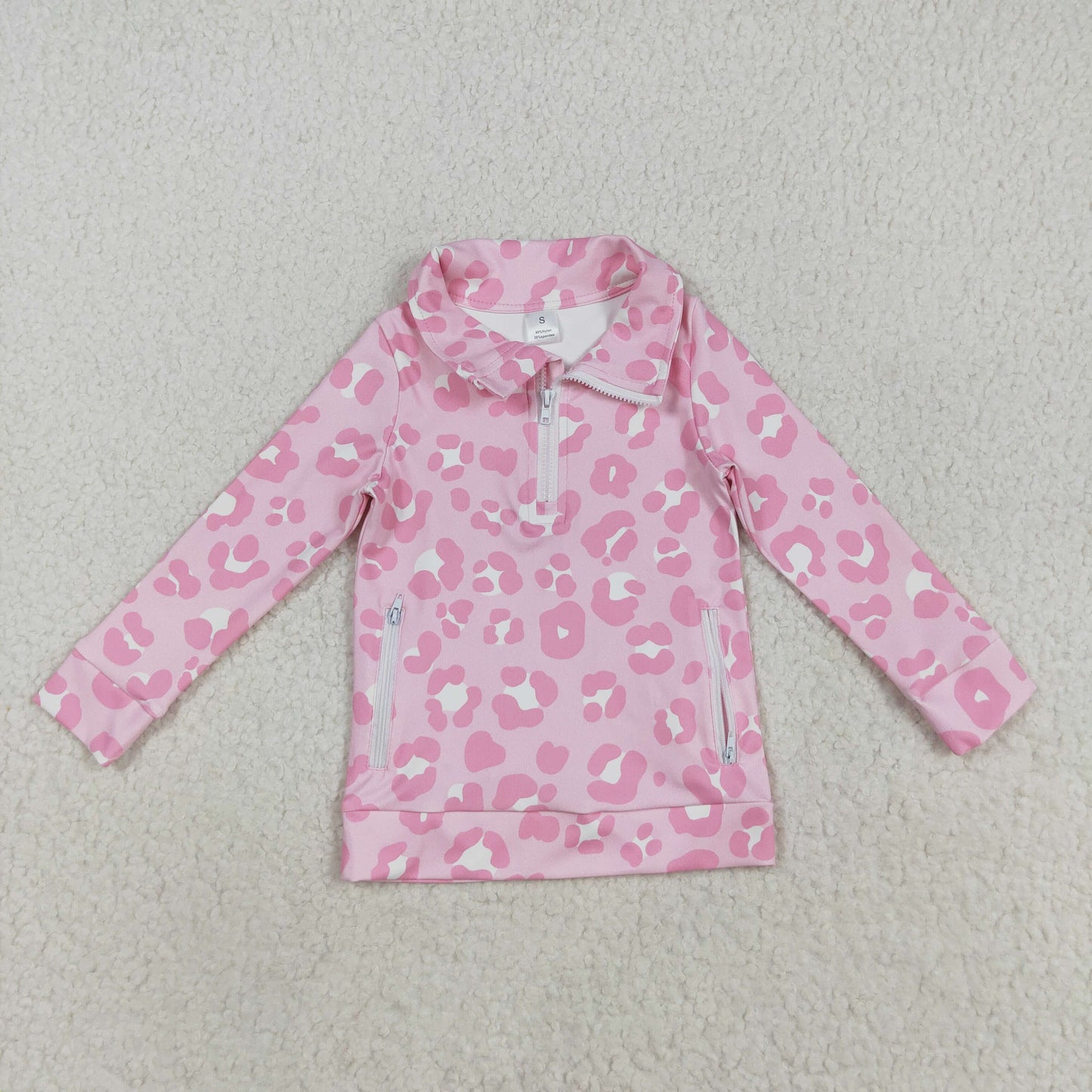 Sibling Baby Girls Flowers Bows Pockets Zipper Yoga Active Pullovers Top