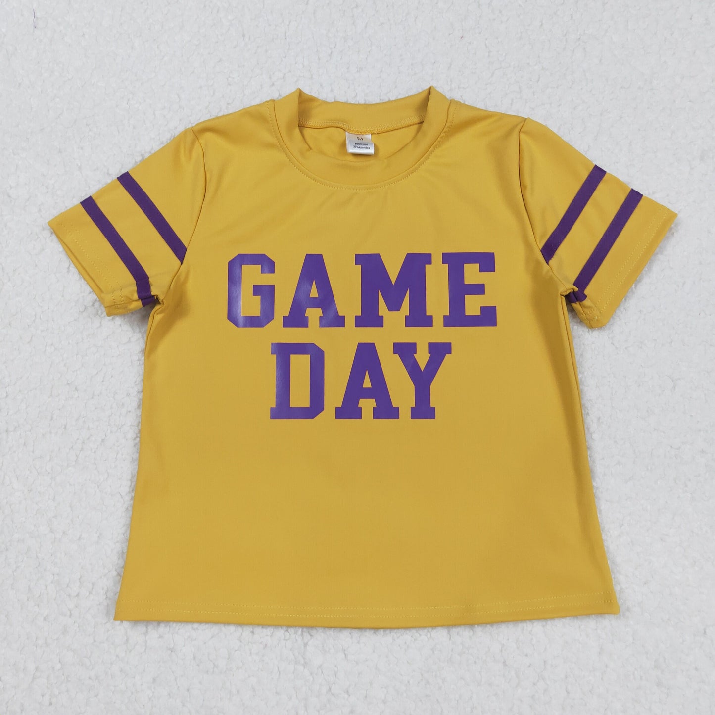 GT1100 Baby Girls Short Sleeve Purple Game Day Yoga Active Team T-shirts Top