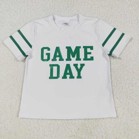 GT1103 Baby Girls Short Sleeve Green Game Day Yoga Active Team T-shirts Top
