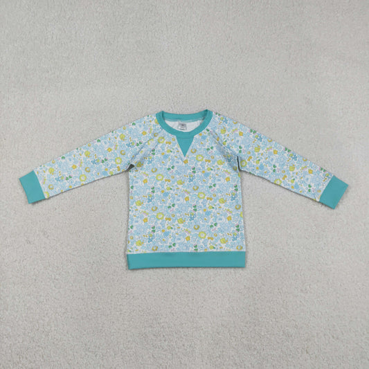 GT1294 Baby Girls Long Sleeve Colorful Floral Yoga Active Tee Shirts Top
