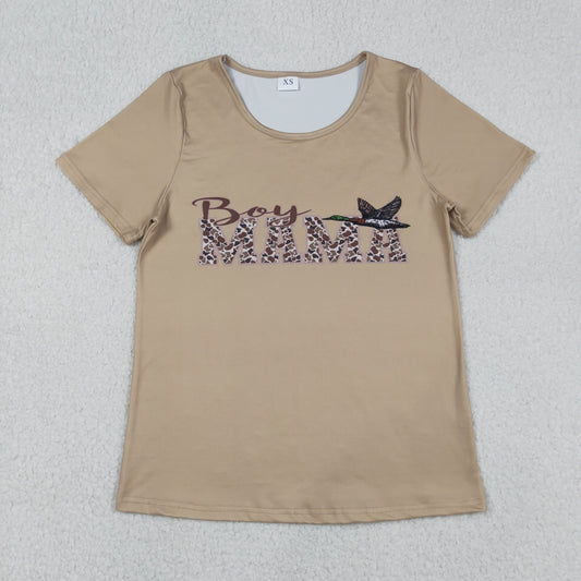 GT1512 Adult Women Southern KhakiCamo Mama's Boy Ducks Hunting T-shirts Top