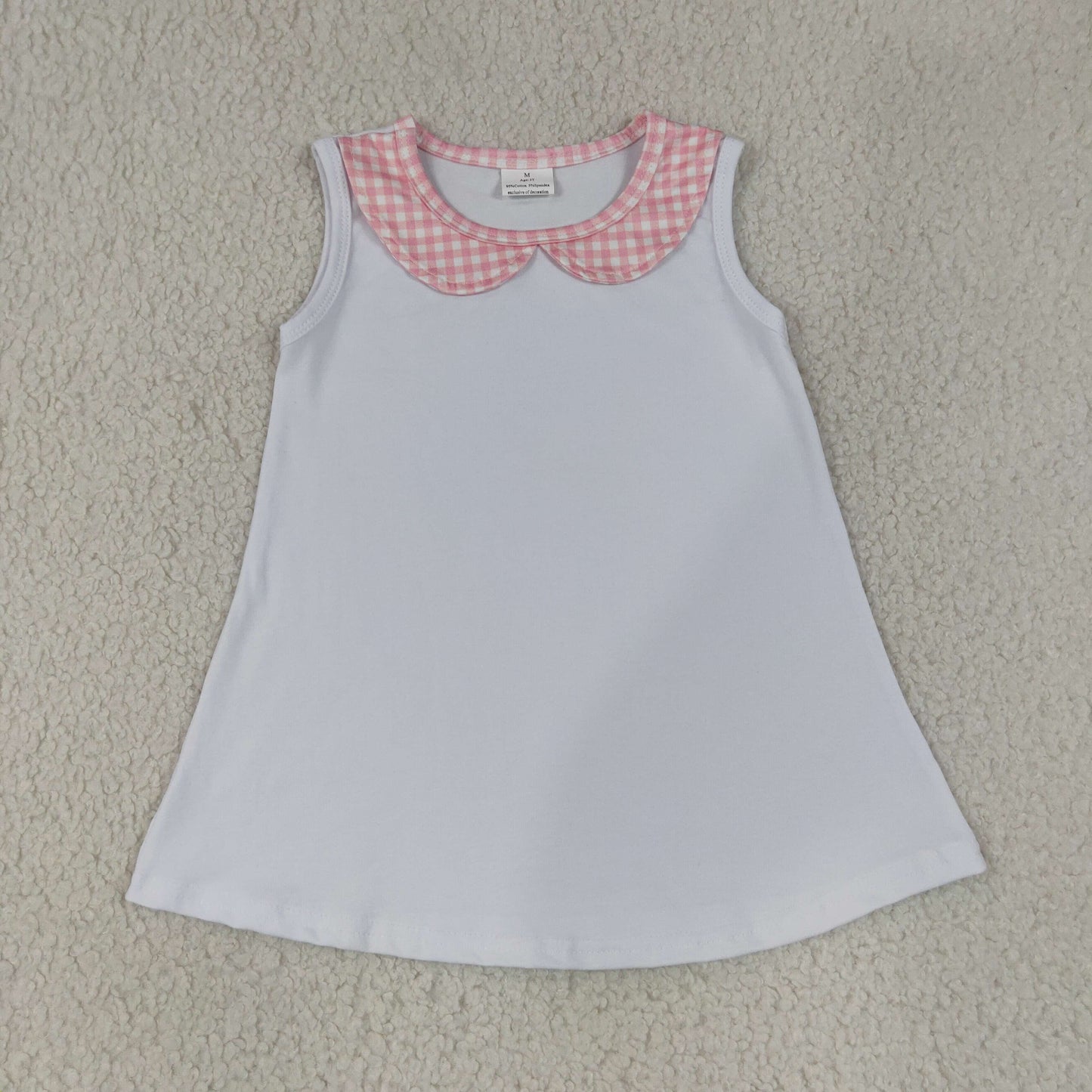 Sibling Baby Kids Sleeveless Collar Tunic Checked Bummies Clothes Sets