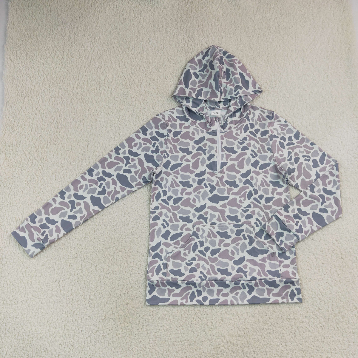 Mama and Me Boys Long Sleeve Southern Camo Zip Pockets Hoodies Top