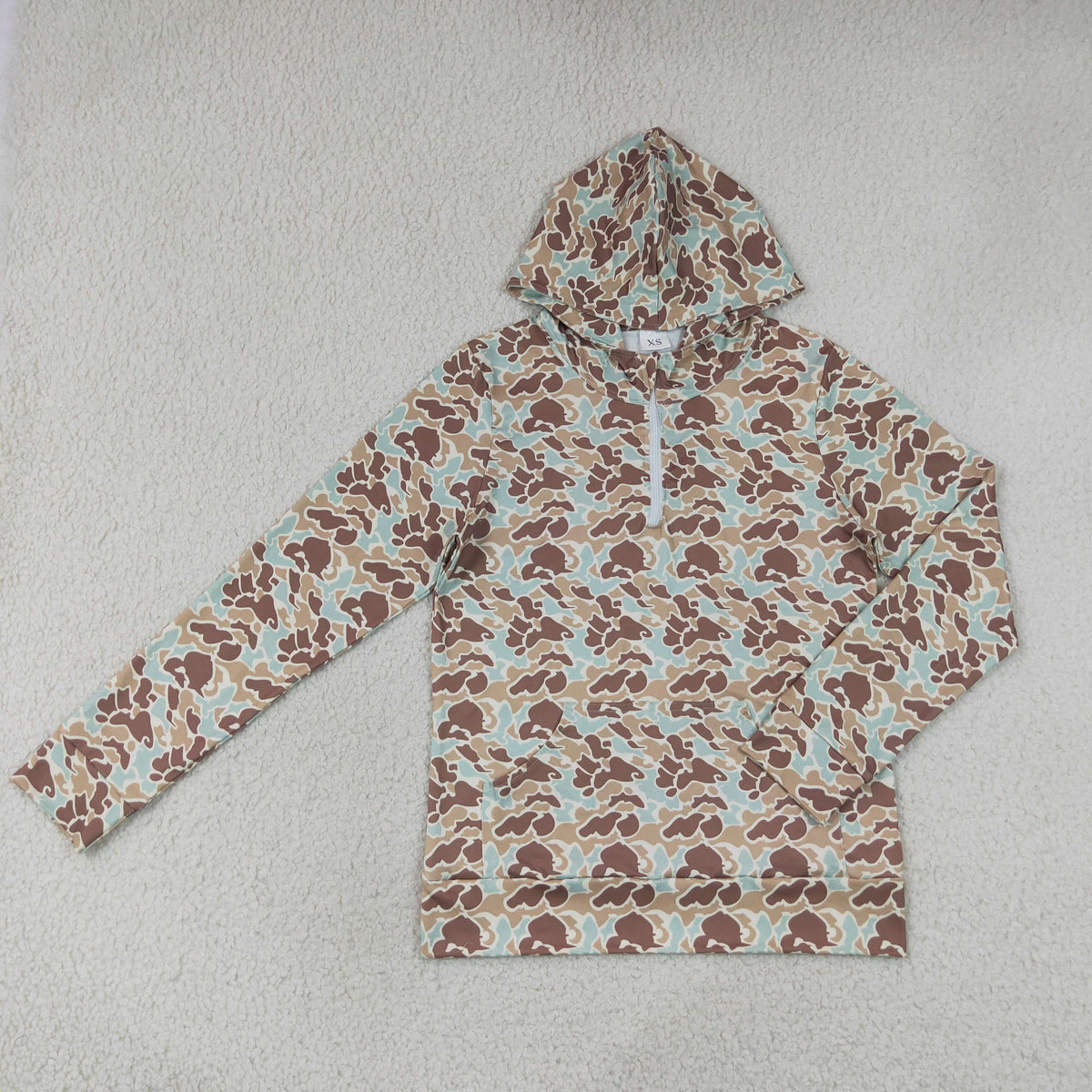 Mama and Me Boys Long Sleeve Southern Camo Zip Pockets Hoodies Top