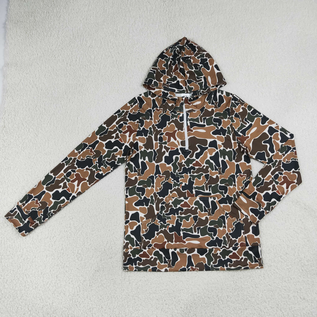 Mama and Me Boys Long Sleeve Southern Camo Zip Pockets Hoodies Top
