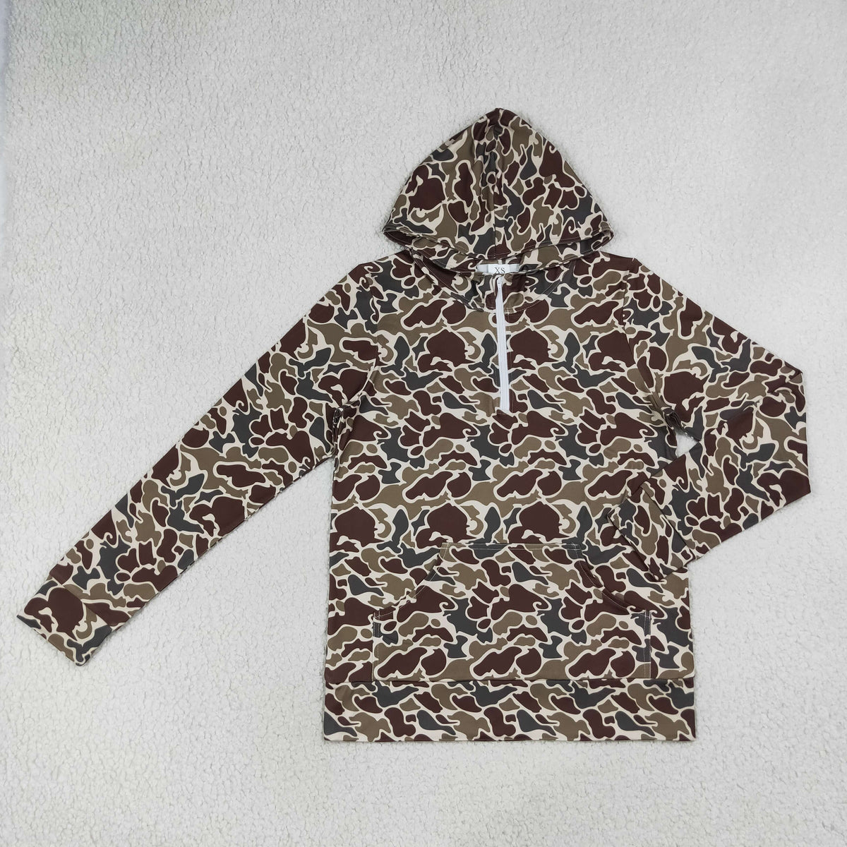 Mama and Me Boys Long Sleeve Southern Camo Zip Pockets Hoodies Top