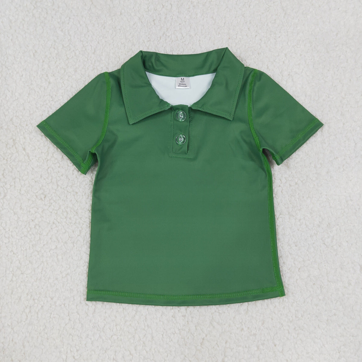 GT1727 Baby Girls Green Short Sleeve Yoga Active Button Polo Shirts Top