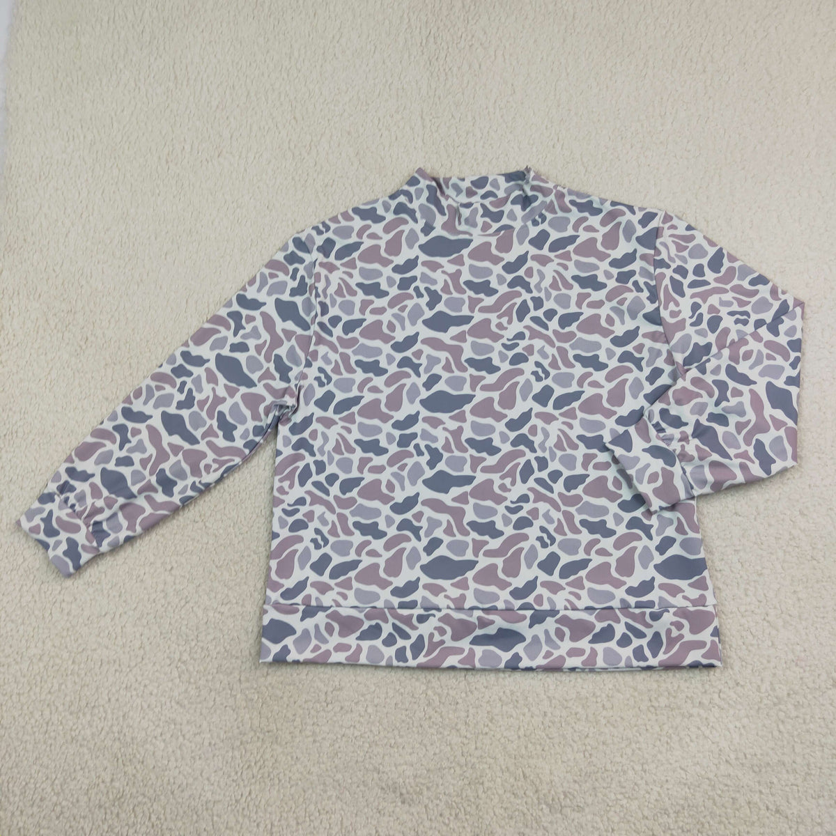 Mama and Me Kids Long Sleeves Light Grey Camo Choker T-shirts Top Rompers