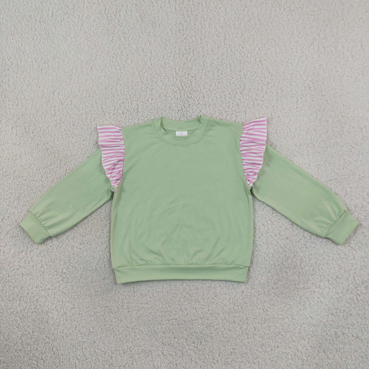 Sibling Baby Girls Long Flutter Sleeves Shirts Top Pockets Ruffle Shorts Pants Clothes Sets