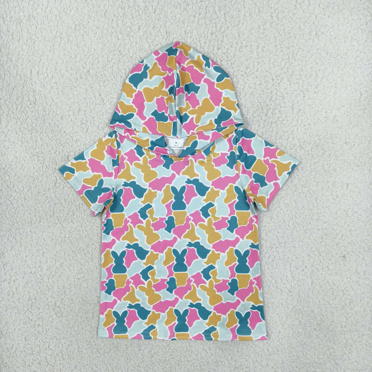 Sibling Baby Girls Pink Blue Rabbits Camo Long Sleeve Skorts Easter Clothes Set Hoodies Top