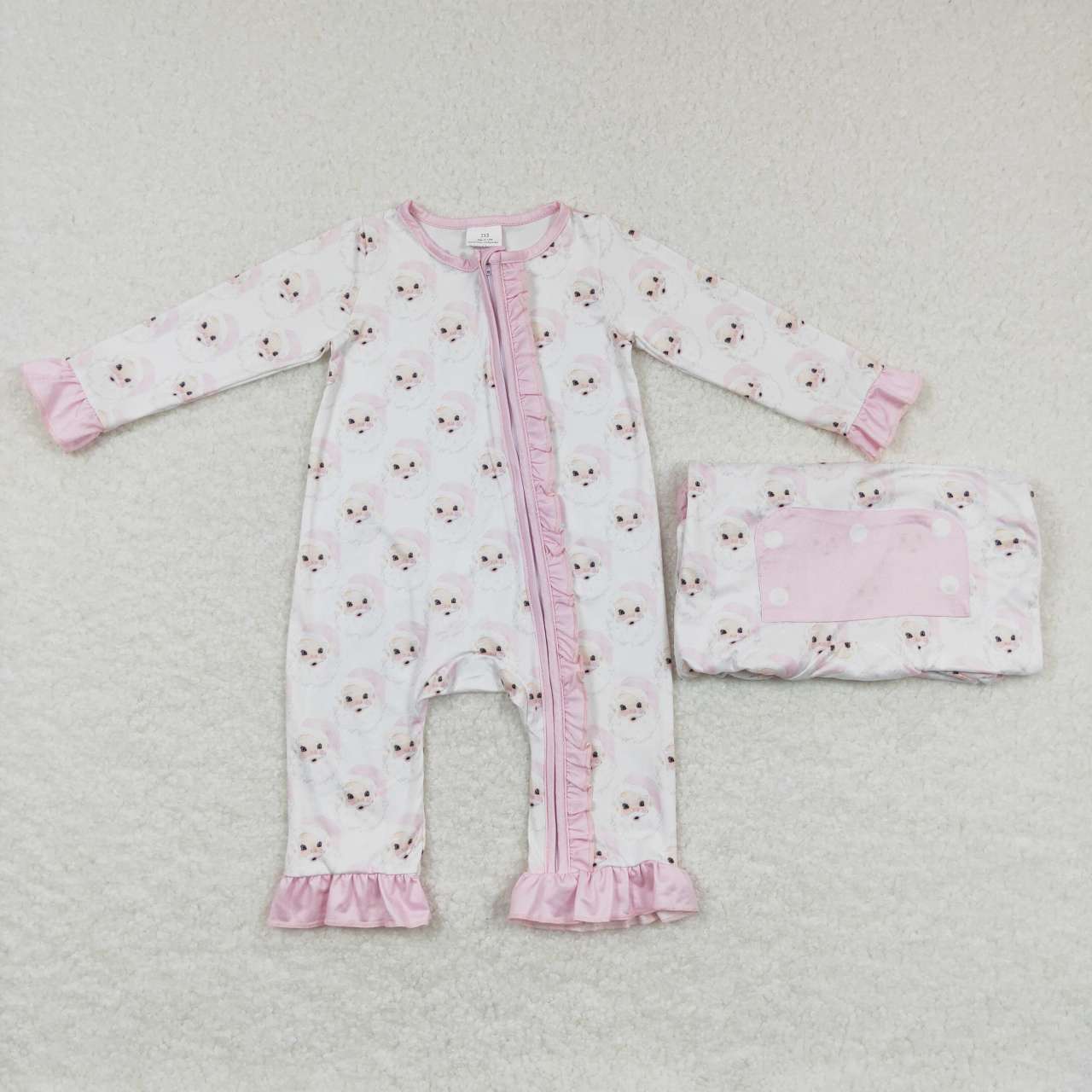 Family Sibling Santa Checked Button Top Pants Christmas Pajamas Sets Zipper Footie Rompers Adult Pants