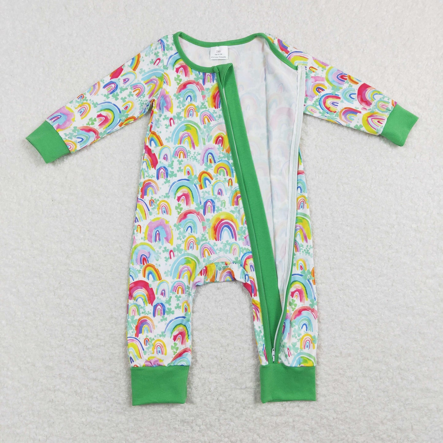 Sibling Baby Girls Colorful Rainbows Knee Length Dress Zipper Rompers