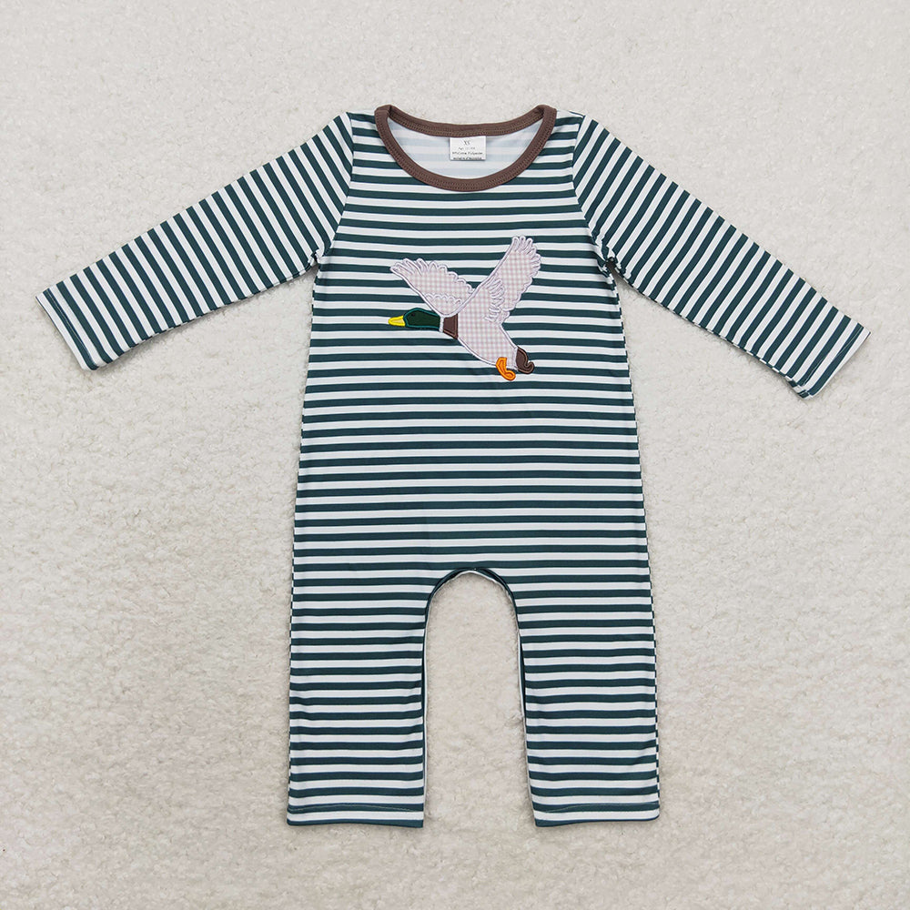 Sibling Baby Infant Boys Embroidery Hunting Long Sleeve Rompers