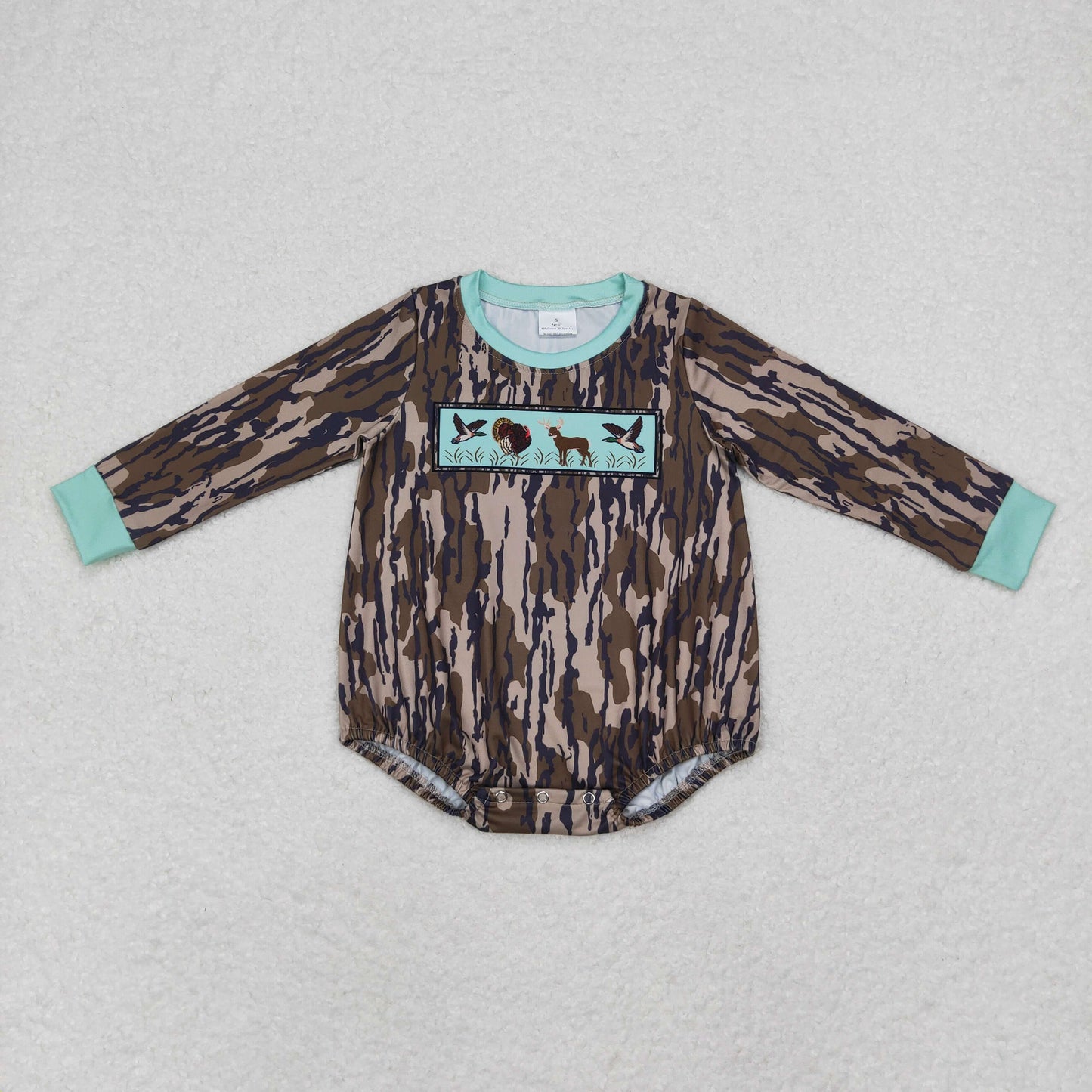 Sibling Baby Boys Girls Long Sleeves Camo Deer Dogs Ducks Hunting Rompers