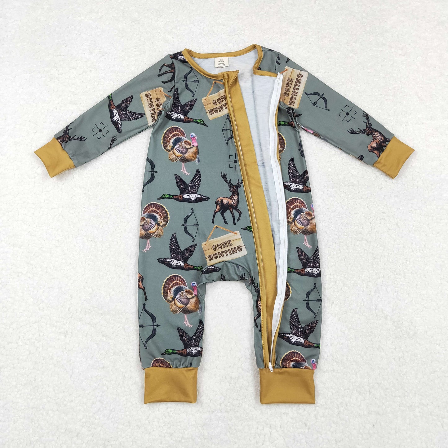 LR1680 Bamboo  baby boy clothes hunting  boy  winter romper