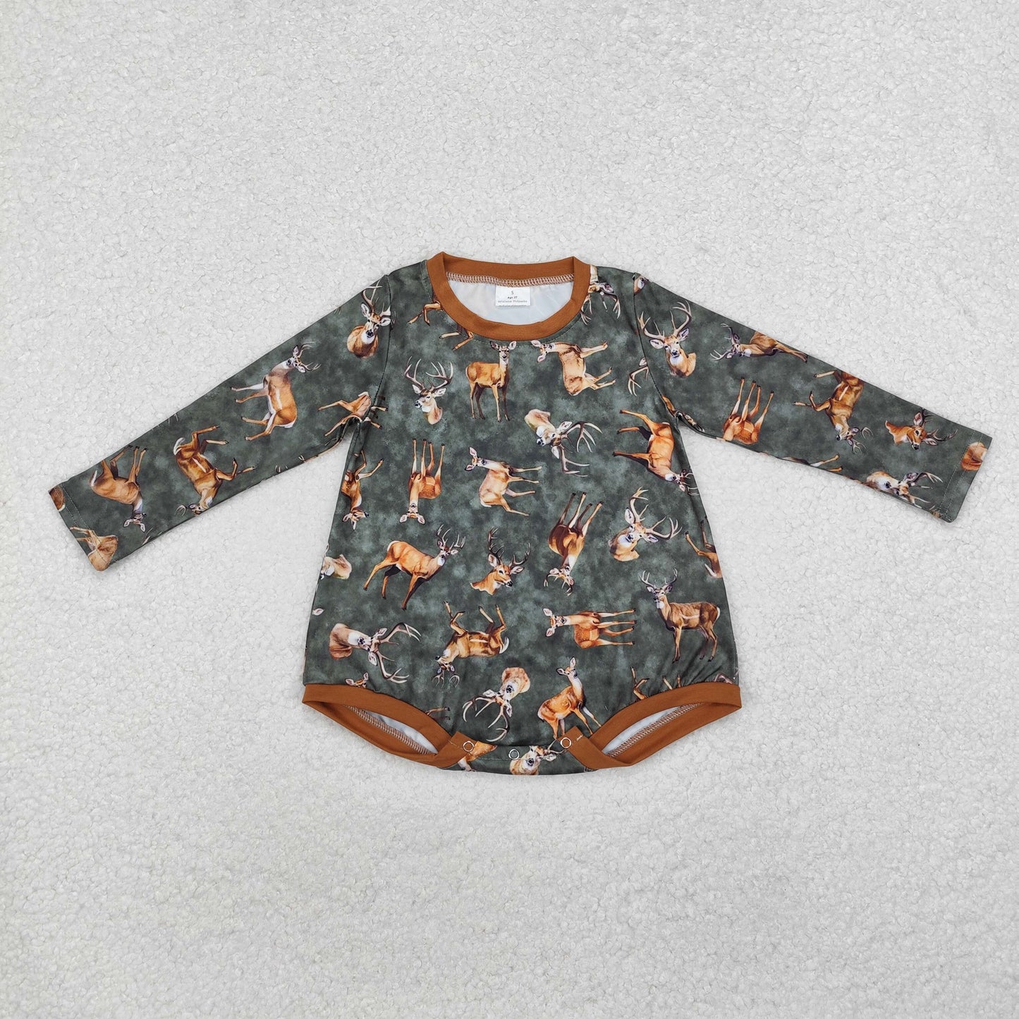 Sibling Baby Boys Girls Long Sleeves Camo Deer Dogs Ducks Hunting Rompers