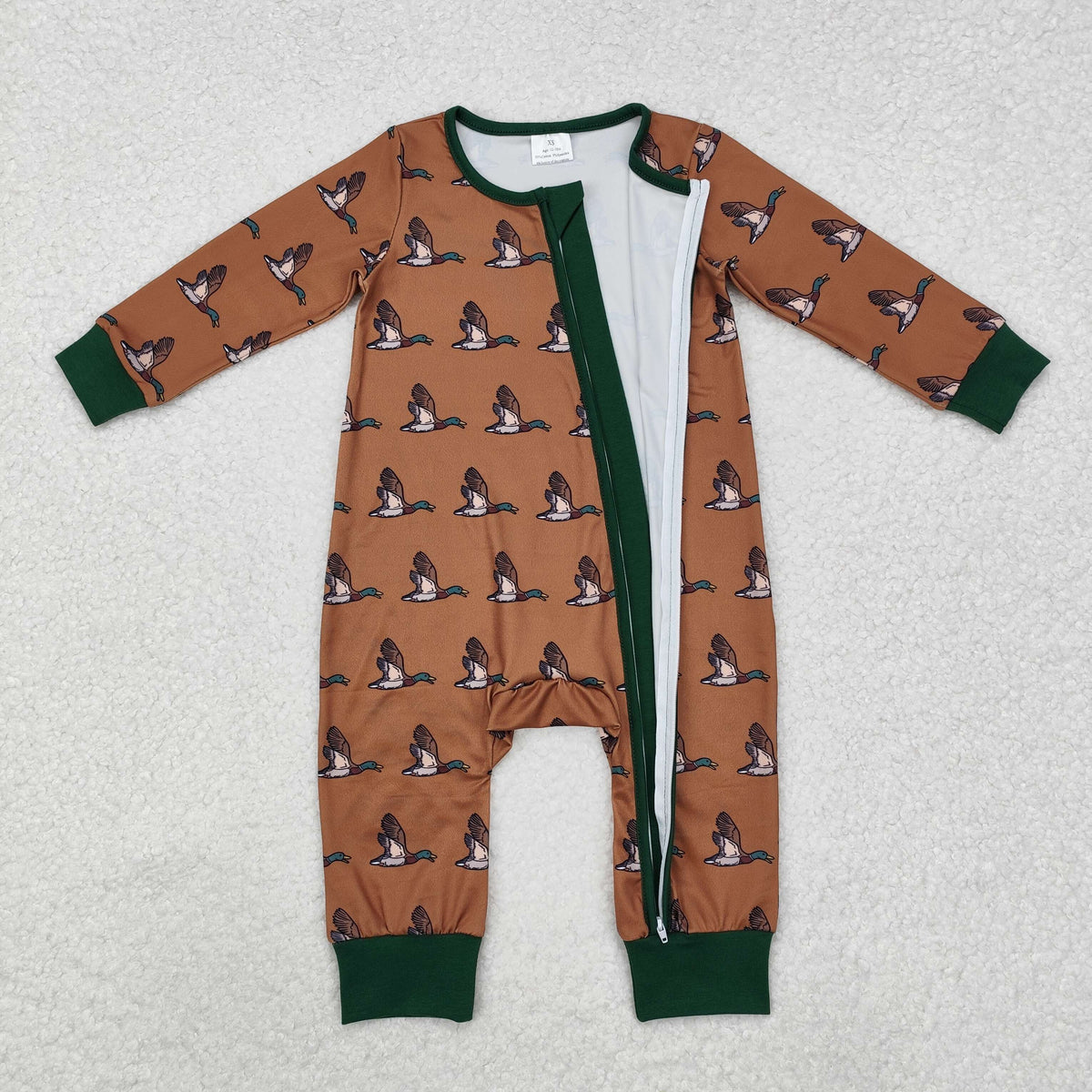 Sibling Baby Boys Long Sleeves Deer Ducks Fishing Camo Hunting Zip Rompers