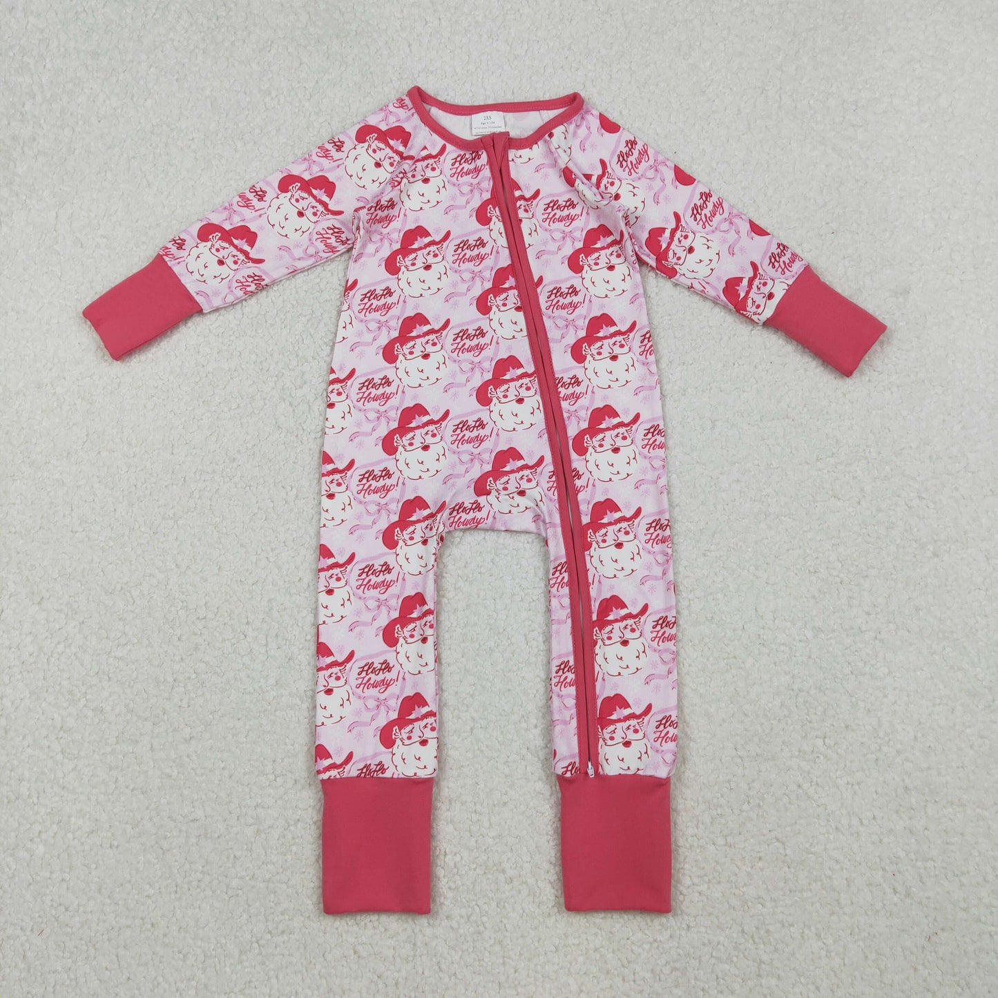 Sibling Baby Girls Long Sleeves Christmas Two Way Zip Convertible Rompers