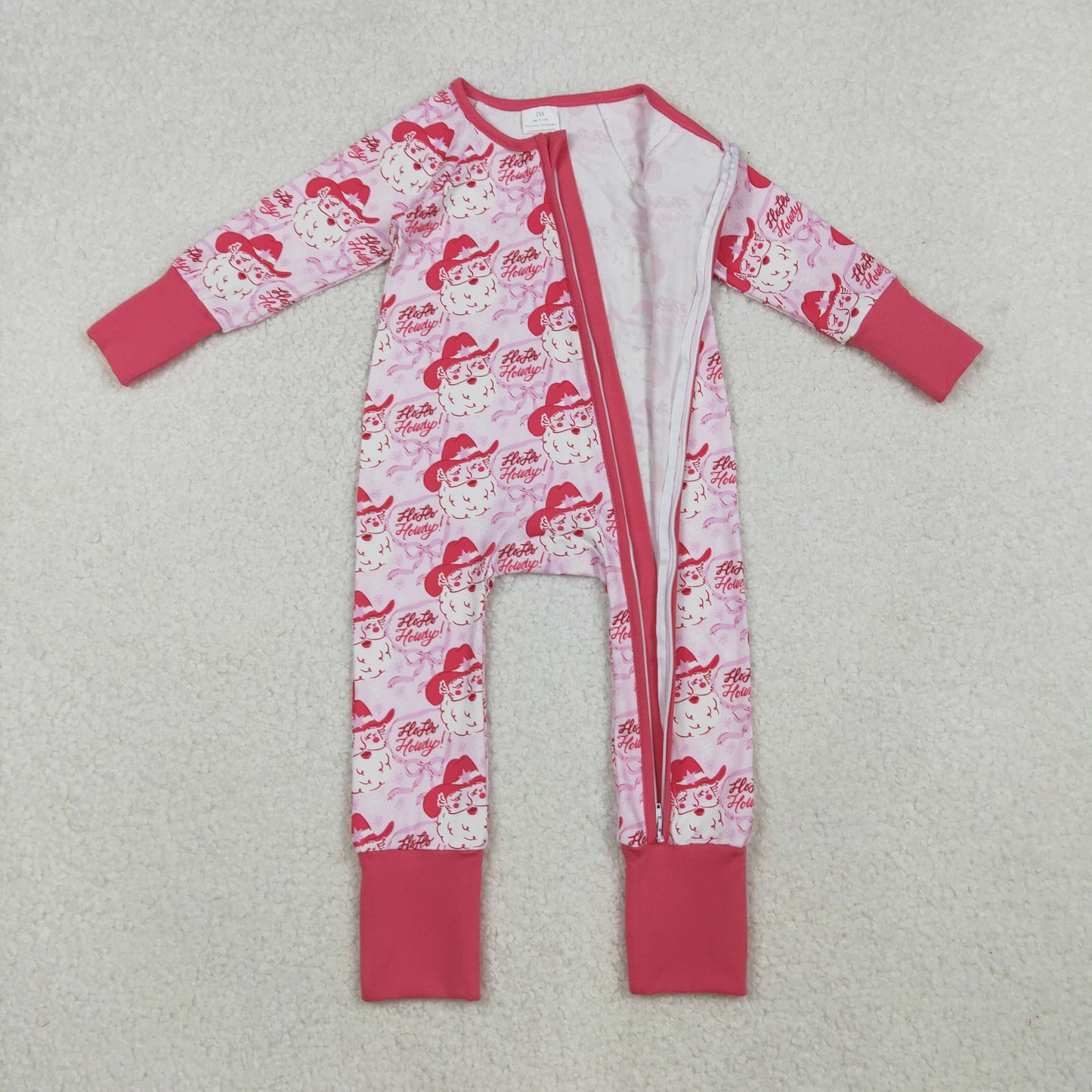 Sibling Baby Girls Long Sleeves Christmas Two Way Zip Convertible Rompers