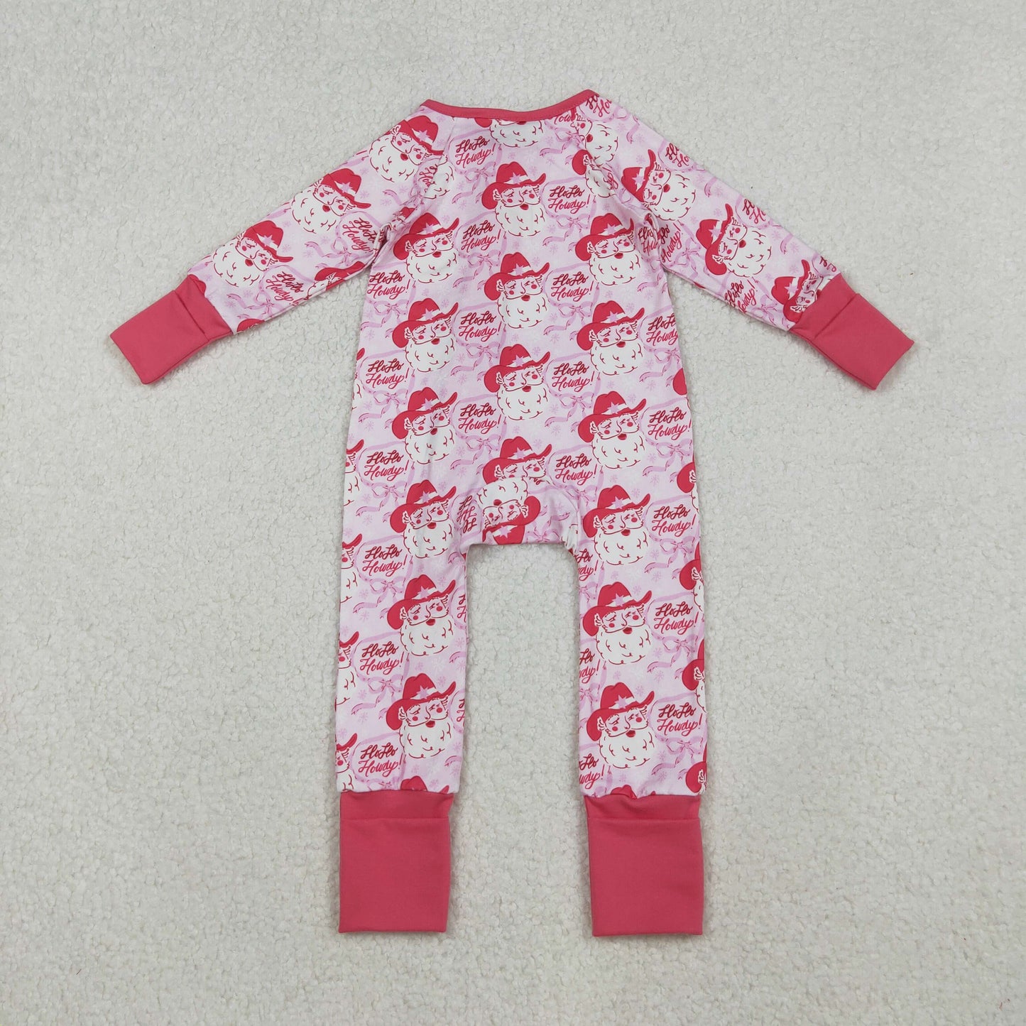 Sibling Baby Kids Holly Bows Santa Christmas Two Way Zip Convertible Rompers