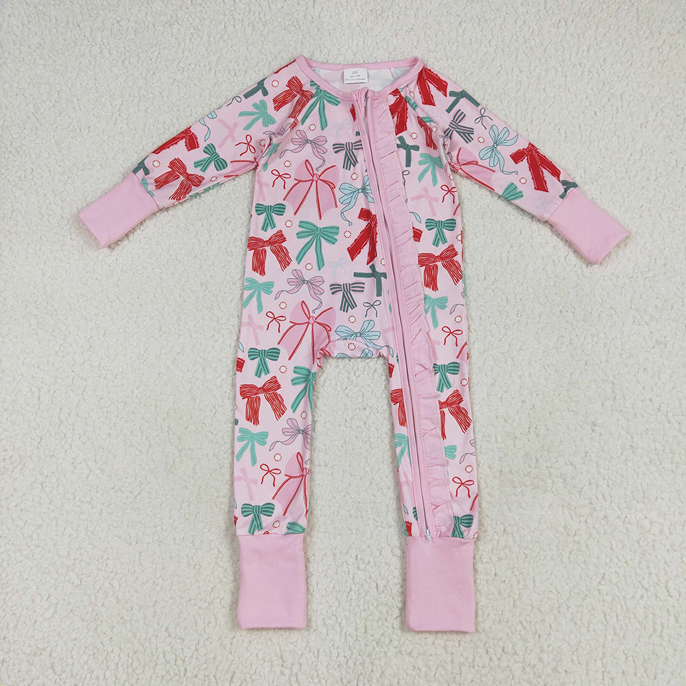 Family Sibling Colorful Bows Rompers Pajamas Sets Women Pants