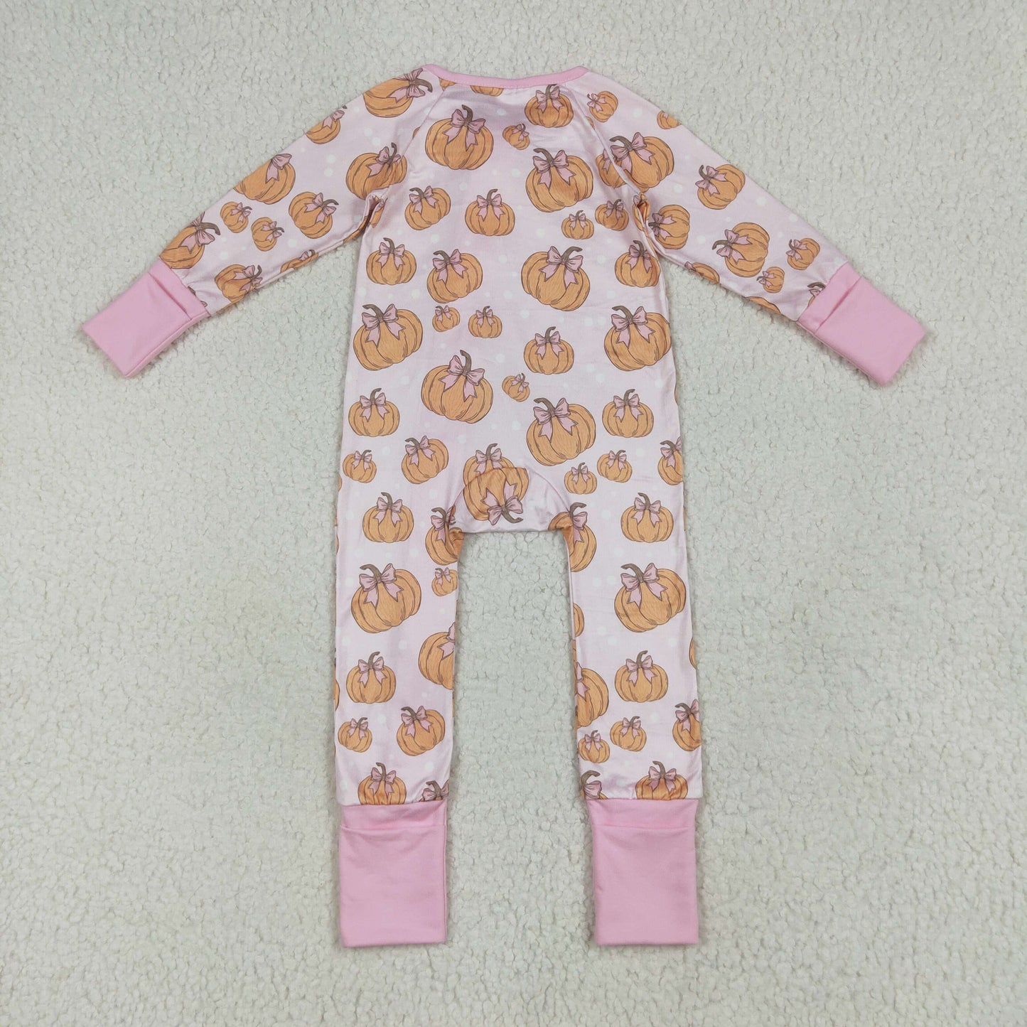 Sibling Baby Kids Colorful Flowers Pumpkins Fall Two Way Zip Convertible Rompers