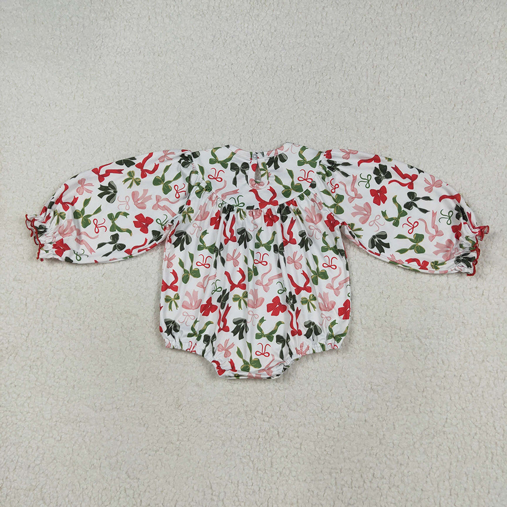 Sibling Baby Girls Smocked Embroidery Merry Christmas Rompers Dresses